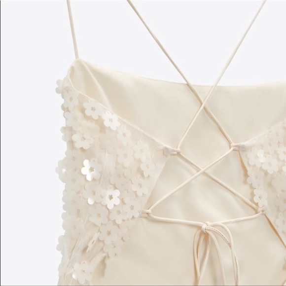 ZARA S floral sequin bodysuit NWT - Picture 6 of 7